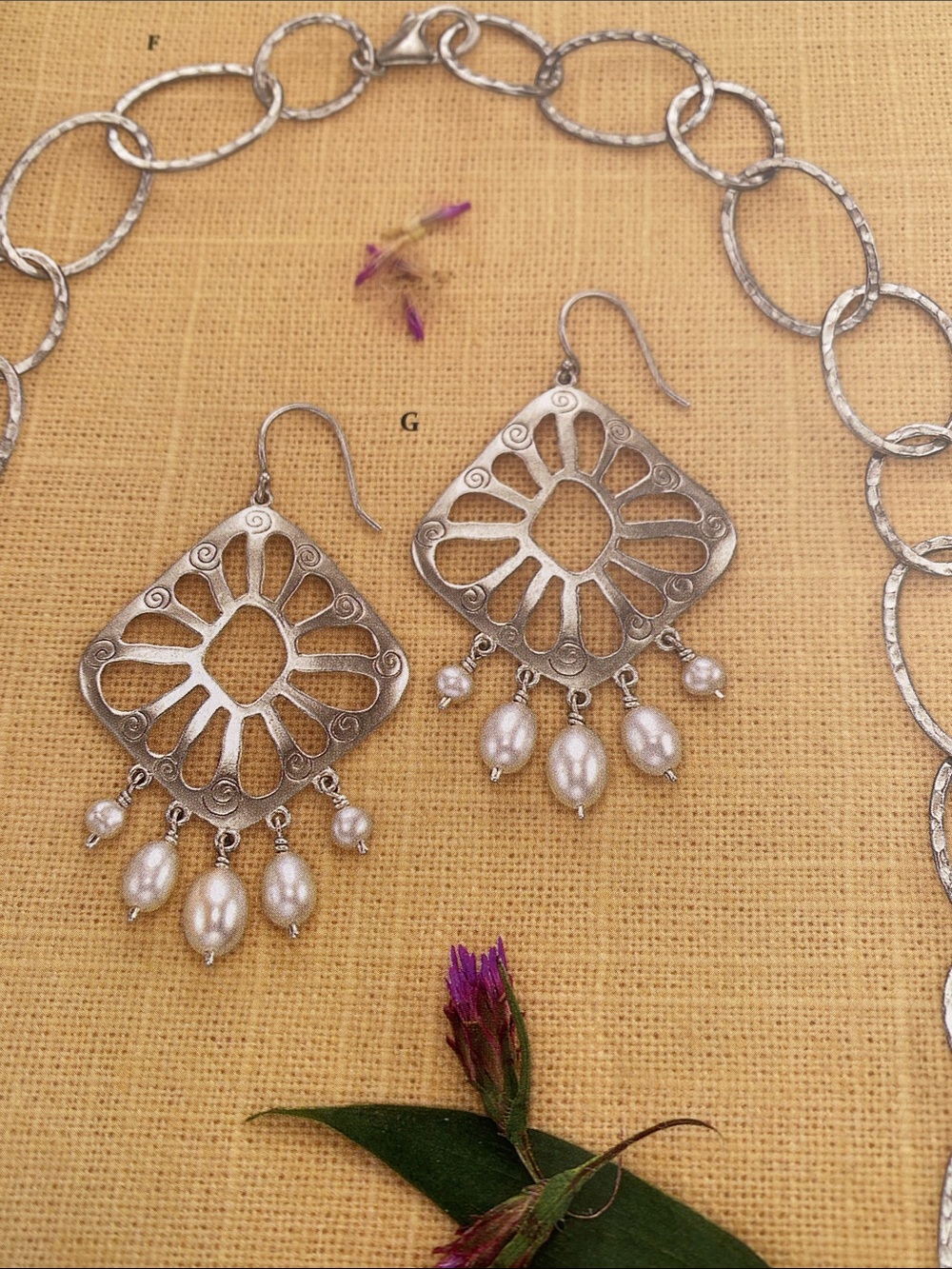 Silpada “Budding Beauty” Sterling and Pearl Dangle Earrings W2165 - Picture 9 of 9